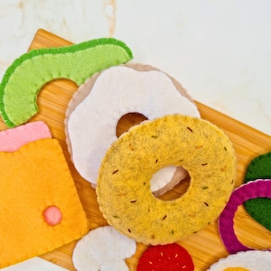 Felt Bagel Sandwich Playset Sewing Pattern: Beginner-Friendly with Tutorial (PDF)