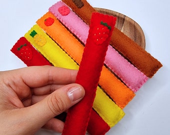 Freeze Pops/ Ice Pops (100% wool felt), perfect for kids pretend play ice cream parlour or shop roleplay