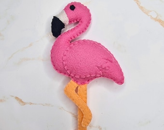 Vilten naaipatroon flamingo: doe-het-zelf kerstboomornament, mobiel, magneet, kattenkruidspeelgoed (pdf-patroon)