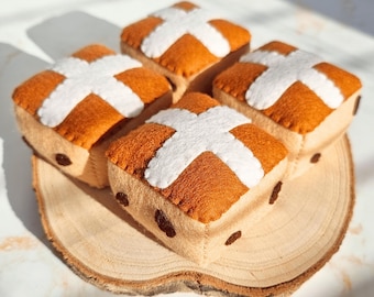 Felt Hot Cross Buns Sewing Pattern: Beginner Easter Felt Food (PDF)