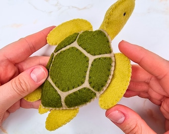 Felt Sea Turtle Sewing Pattern: 3D Ornament, Mobile, Magnet (PDF Pattern)