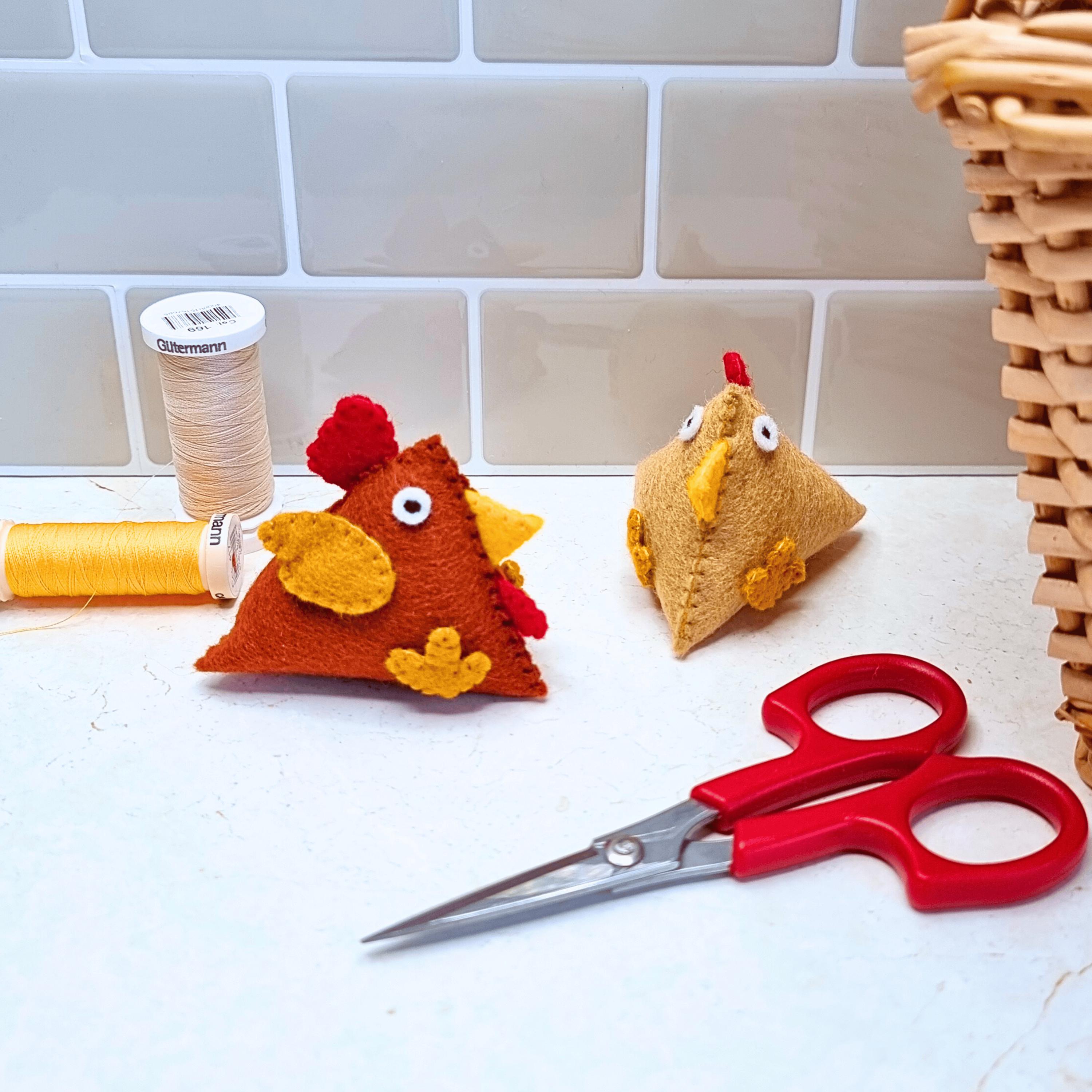 Pyramid Chicken Pattern Felt Pyramid Hen Sewing Pattern - DIY Easter Chicken and Rooster ...