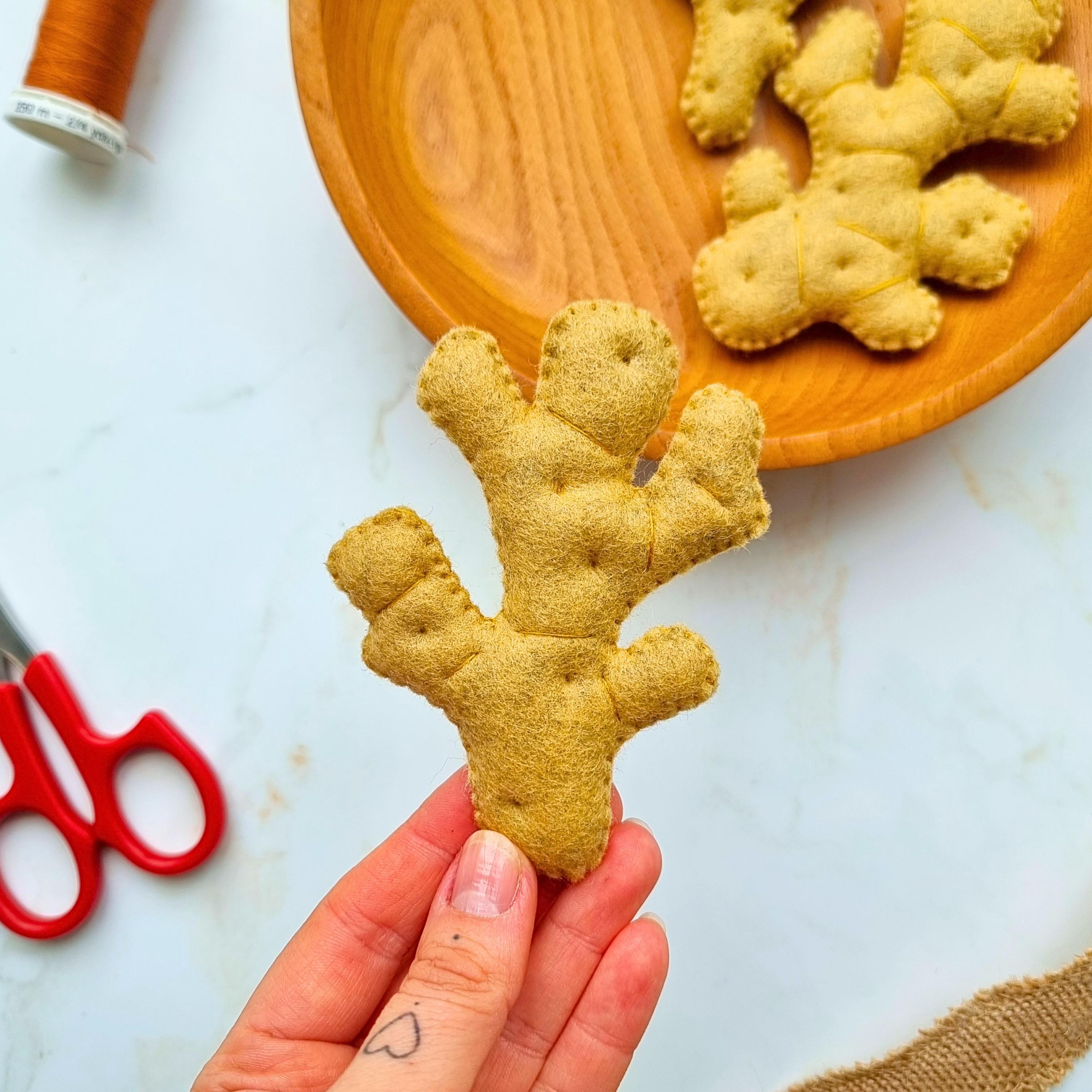Felt Ginger Root Sewing Pattern: Easy Pretend Play Vegetables for Kids ...