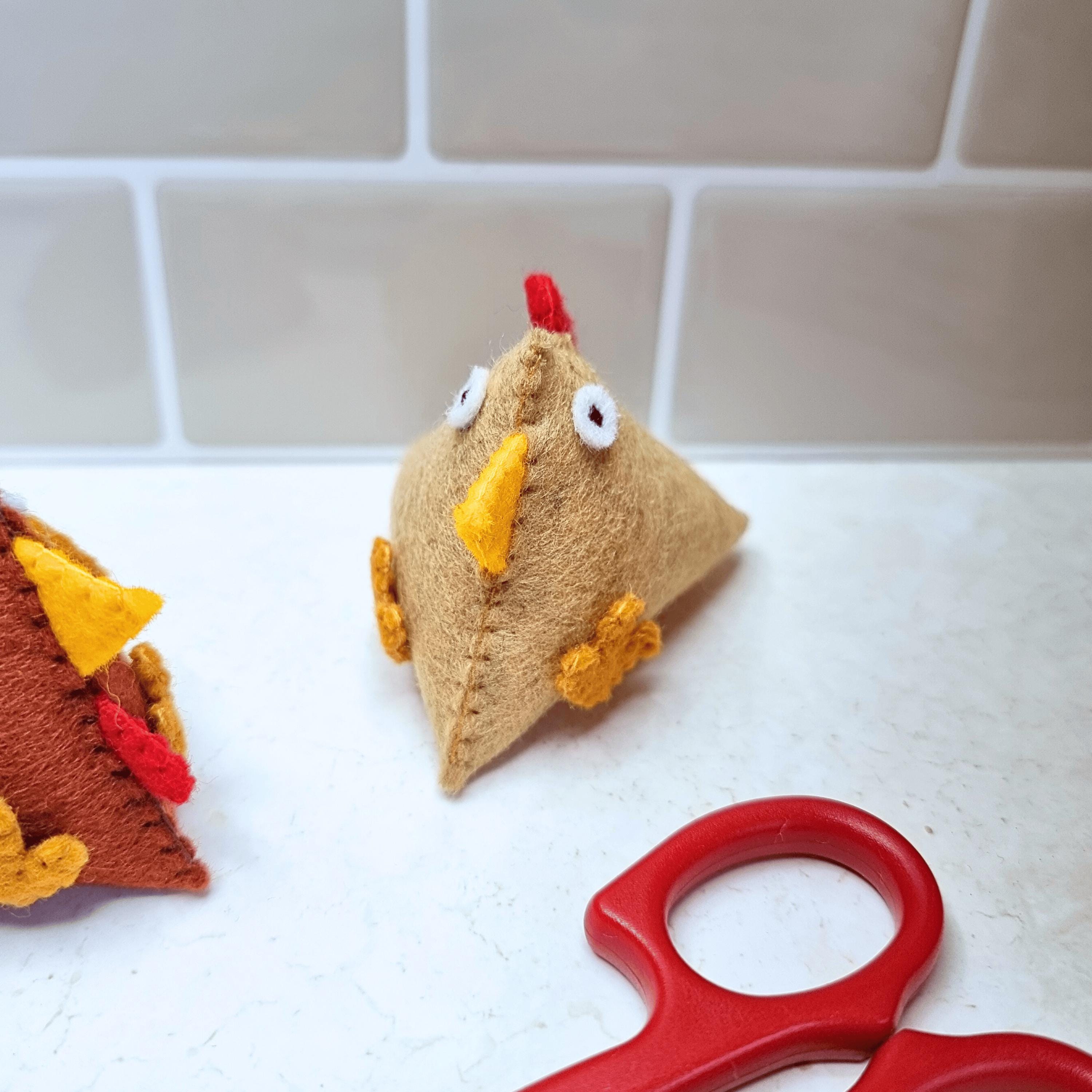 Pyramid Chicken Pattern Felt Pyramid Hen Sewing Pattern - DIY Easter Chicken and Rooster ...