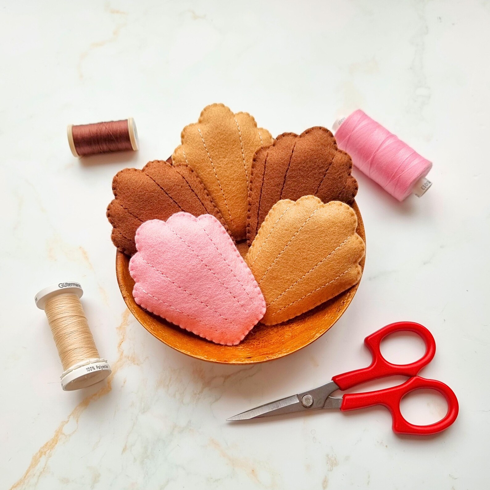 Felt French Madeleine Sewing Pattern: Easy DIY Pretend Play Food for ...