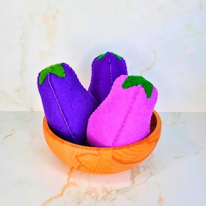 Patrón de costura de berenjena de fieltro: Juguete vegetal 3D (PDF)
