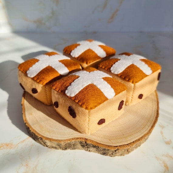 Handmade Needle Felt Hot Cross Bun Decoration Handmade Needle Felt Hot Cross Bun Decoration