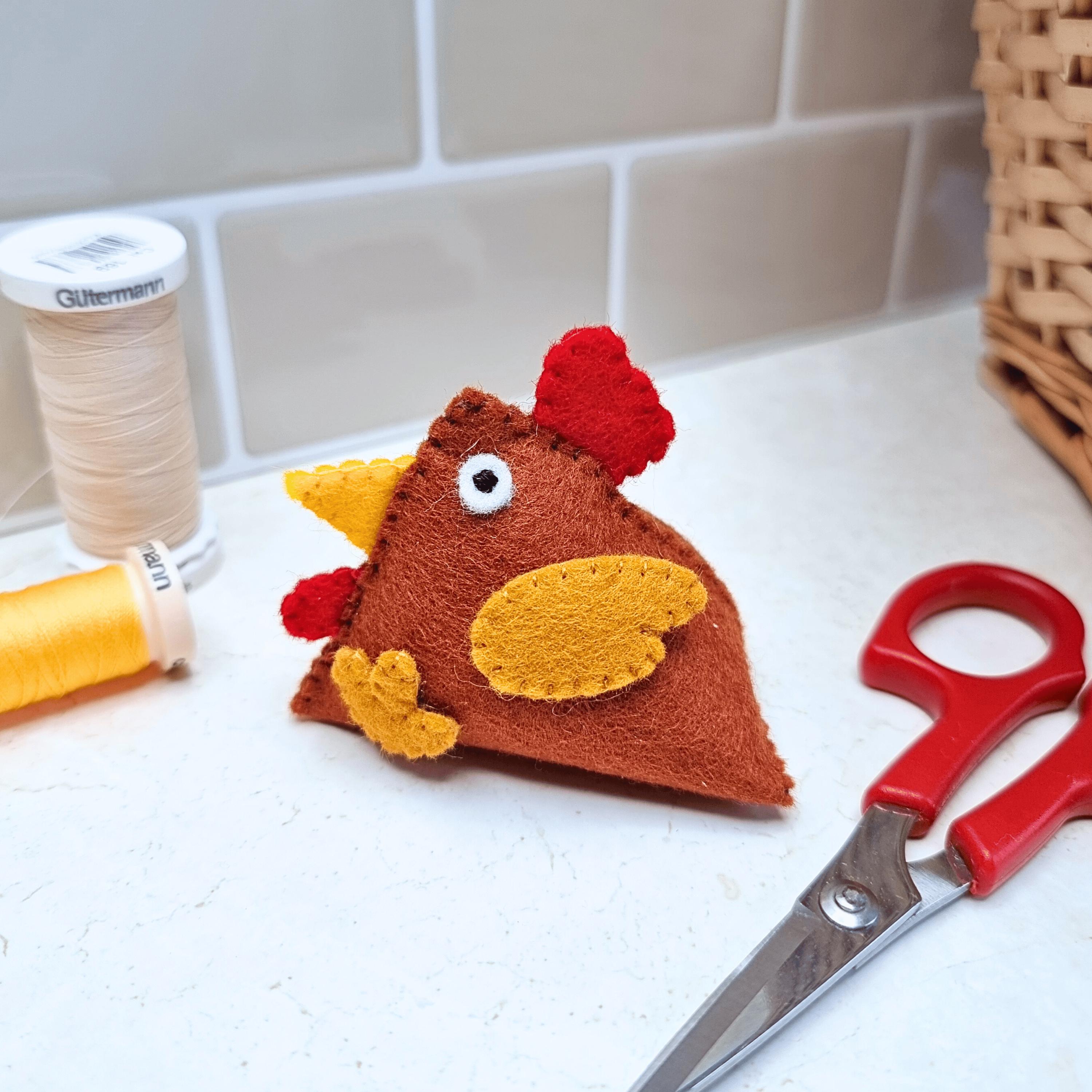 Pyramid Chicken Pattern Felt Pyramid Hen Sewing Pattern - DIY Easter Chicken and Rooster ...