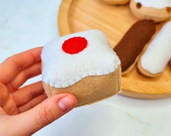 Felt Iced Bun Food Sewing Pattern: Belgian and Currant Roll, Iced Finger (PDF)