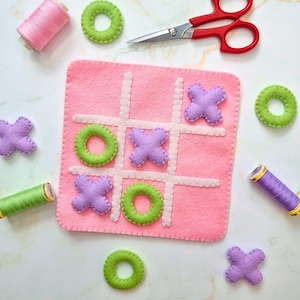 Felt Tic Tac Toe Board Game Sewing Pattern: Beginner Needle Craft (PDF Pattern)