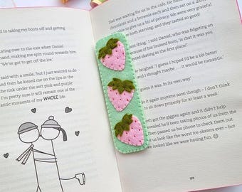 Patrón de costura para marcapáginas de fresa de fieltro: proyecto de costura fácil para hacer tú mismo (PDF)