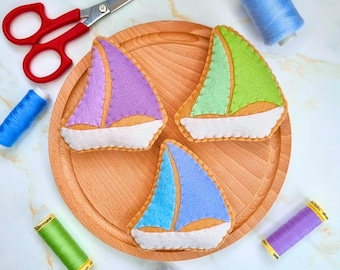 Felt Sailboat Biscuits Sewing Pattern: Beginner-Friendly Play Food (PDF)