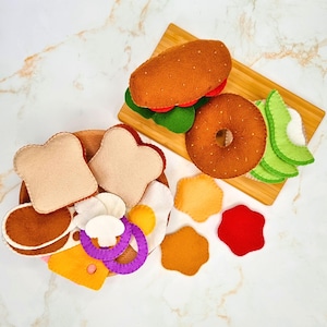 Felt Food Sewing Pattern: Sub Sandwich & Bagel Playset (PDF Download)