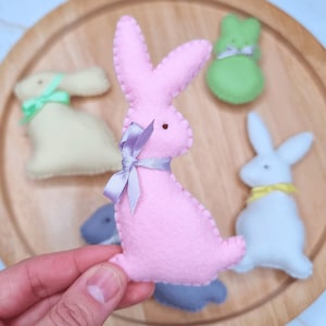 5 Patron de couture lapin de Pâques en feutre - guirlandes et ornements à suspendre (PDF)