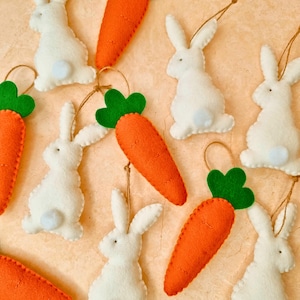 Felt Easter Bunny & Carrot Ornament Sewing Patterns (PDF)