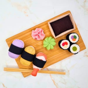 Filz-Sushi PDF Schnittmuster & Anleitung, perfekt für individuelle DIY asiatische Küche, einfache Basteleien für Kinder und handgemachte Geschenke