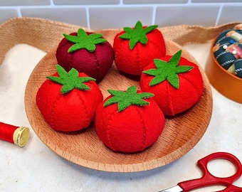 Felt Tomato Sewing Pattern: Easy DIY pretend play food for kids roleplay (PDF)