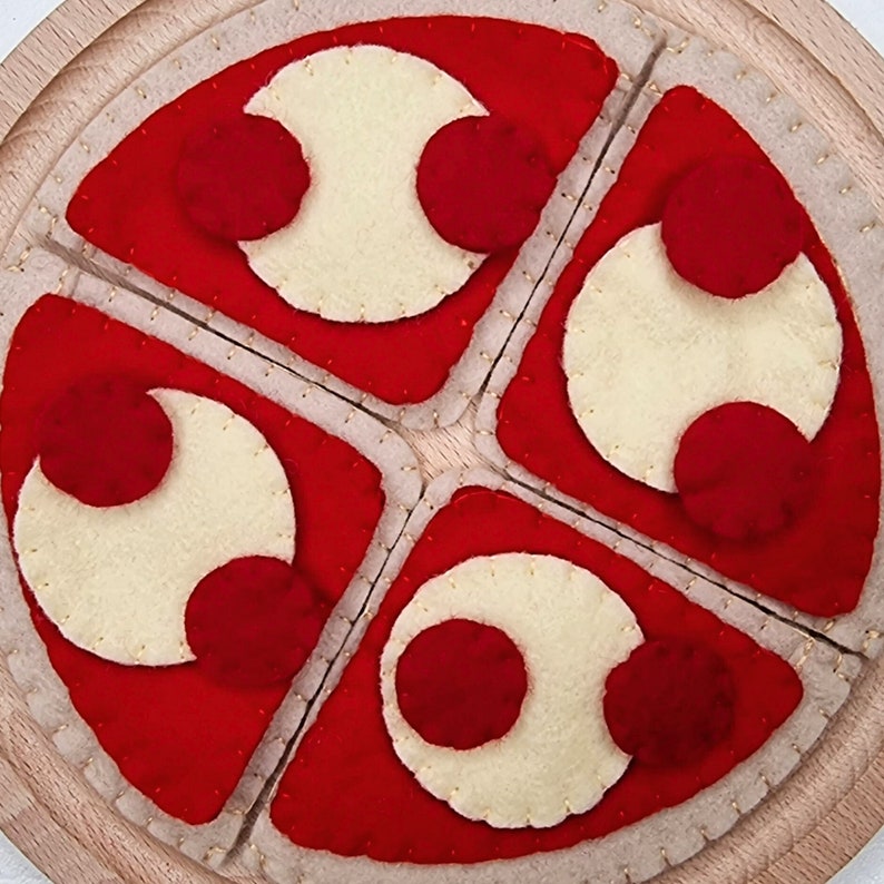 Pepperoni Pizza Playset 100 Wool Felt Perfect for Kids Etsy Ireland