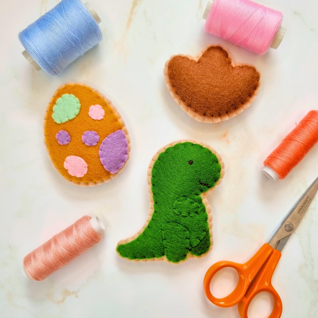 Felt Dinosaur Cookie PDF Sewing Pattern With Tutorial - Easy Beginner ...