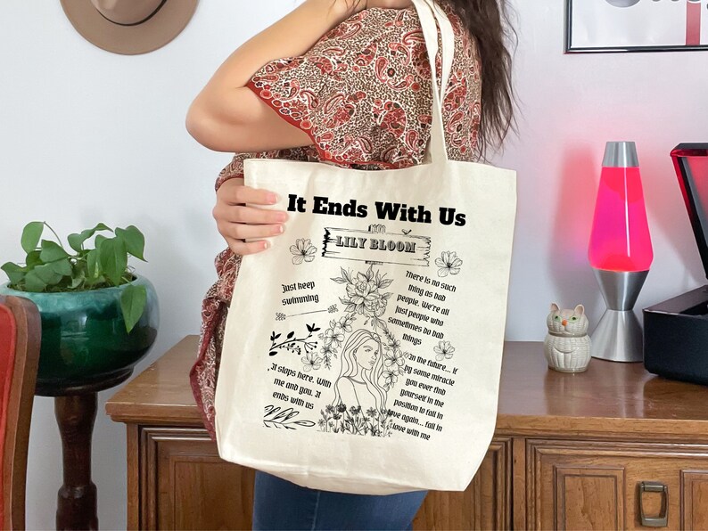It Ends With Us Design Tote Bag Colleen Hoover Book Tote Bag Etsy