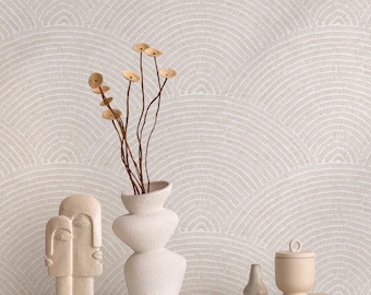 Geometric Beige Wallpaper - B971