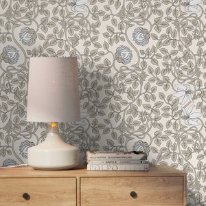 Neutral William Morris Wallpaper / Peel and Stick Wallpaper Removable Wallpaper Home Decor Wall Art Wall Decor Room Decor - D507