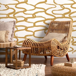 Modern Abstract Brush Wallpaper / Peel and Stick Wallpaper Removable Wallpaper Home Decor Wall Art Wall Decor Room Decor - D349