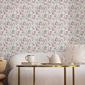 WildFlowers Garden Wallpaper / Peel and Stick Wallpaper Removable Wallpaper Home Decor Wall Art Wall Decor Room Decor - C800