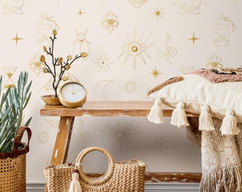 Mystique and Celestial Wallpaper Removable  Peel and Stick Wallpaper Peel and Stick Wallpaper  Moon and Butterfly - ZAAP