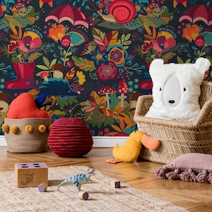 Colorful Floral Wallpaper Garden Peel and Stick and Traditional Wallpaper - B399