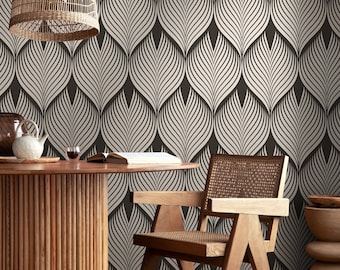 Brown Modern Wallpaper Abstract Peel and Stick and Traditional Wallpaper - D960