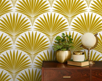 Yellow Modern Wallpaper Peel and Stick and Traditional Wallpaper - B987