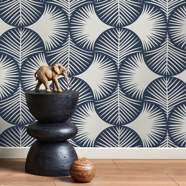 Modern Leaf Wallpaper Maximalist Peel and Stick and Traditional Wallpaper - C102