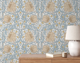 Light Floral William Morris Wallpaper / Peel and Stick Wallpaper Removable Wallpaper Home Decor Wall Art Wall Decor Room Decor - D302