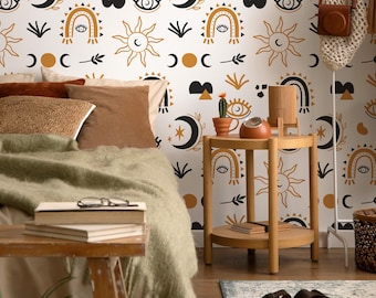 Mystique and Celestial Wallpaper Removable  Peel and Stick Wallpaper, Peel and Stick Wallpaper  Moon and Magic - ZAAT