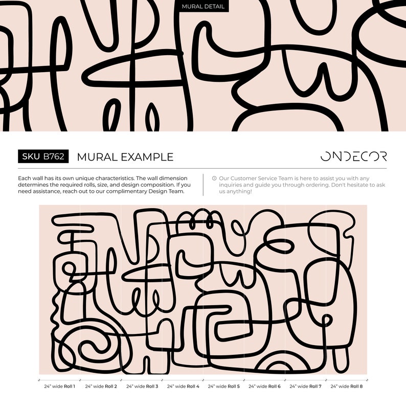 Abstract Modern Wallpaper Peel and Stick and Traditional Wallpaper - B762 image 6