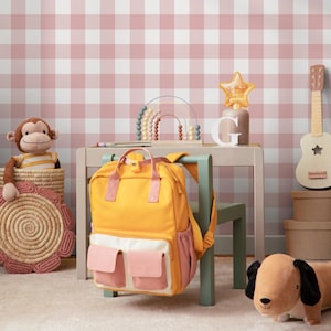 Gingham removable wallpaper, Buffalo check plaid, Self adhesive and traditional wallpaper - E086