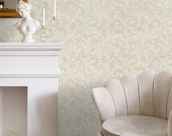 Vintage Floral Wallpaper - Beige & Cream A294