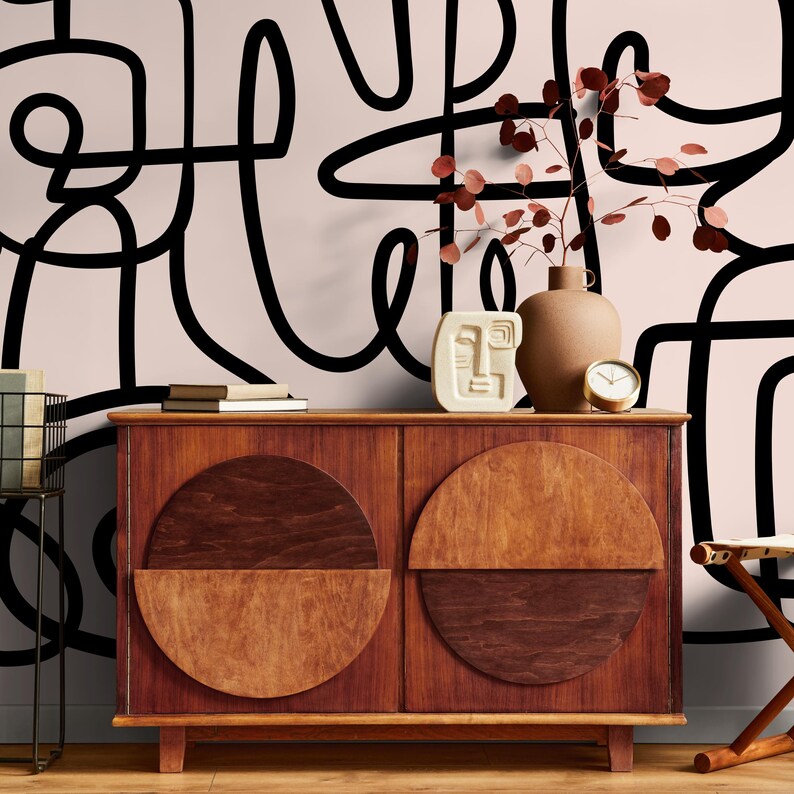 Abstract Modern Wallpaper Peel and Stick and Traditional Wallpaper - B762 image 2