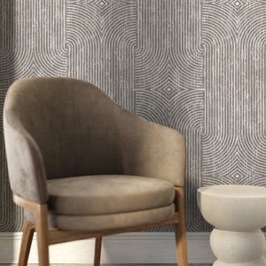 Beige Boho Abstract Wallpaper / Peel and Stick Wallpaper Removable Wallpaper Home Decor Wall Art Wall Decor Room Decor C926 image 2