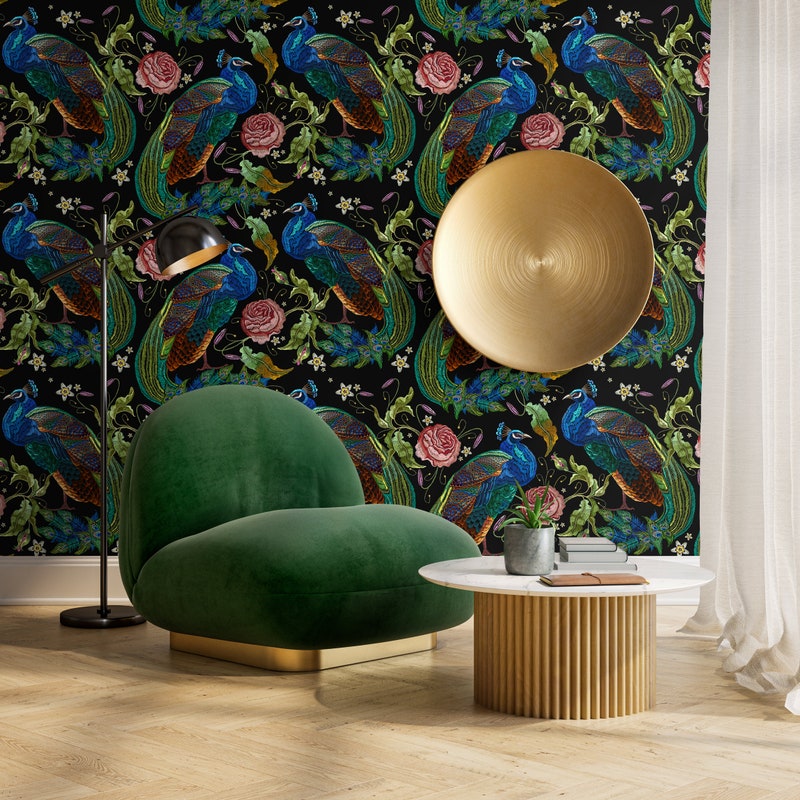  Wallpaper Peacock - Etsy Motiv 