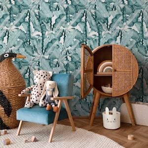 Tropical Teal Green Modern Wallpaper - A245