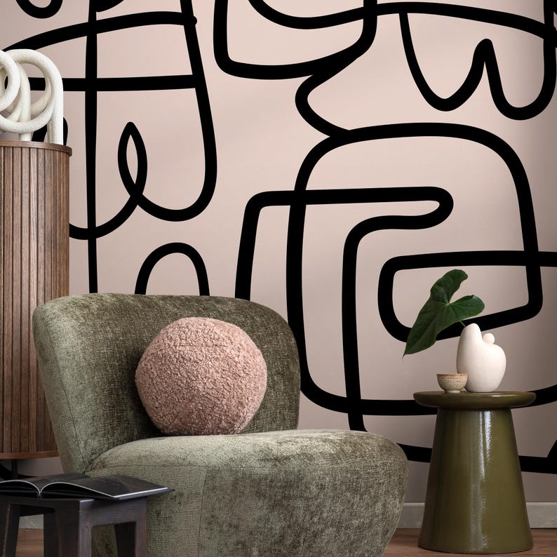 Abstract Modern Wallpaper Peel and Stick and Traditional Wallpaper - B762 image 4