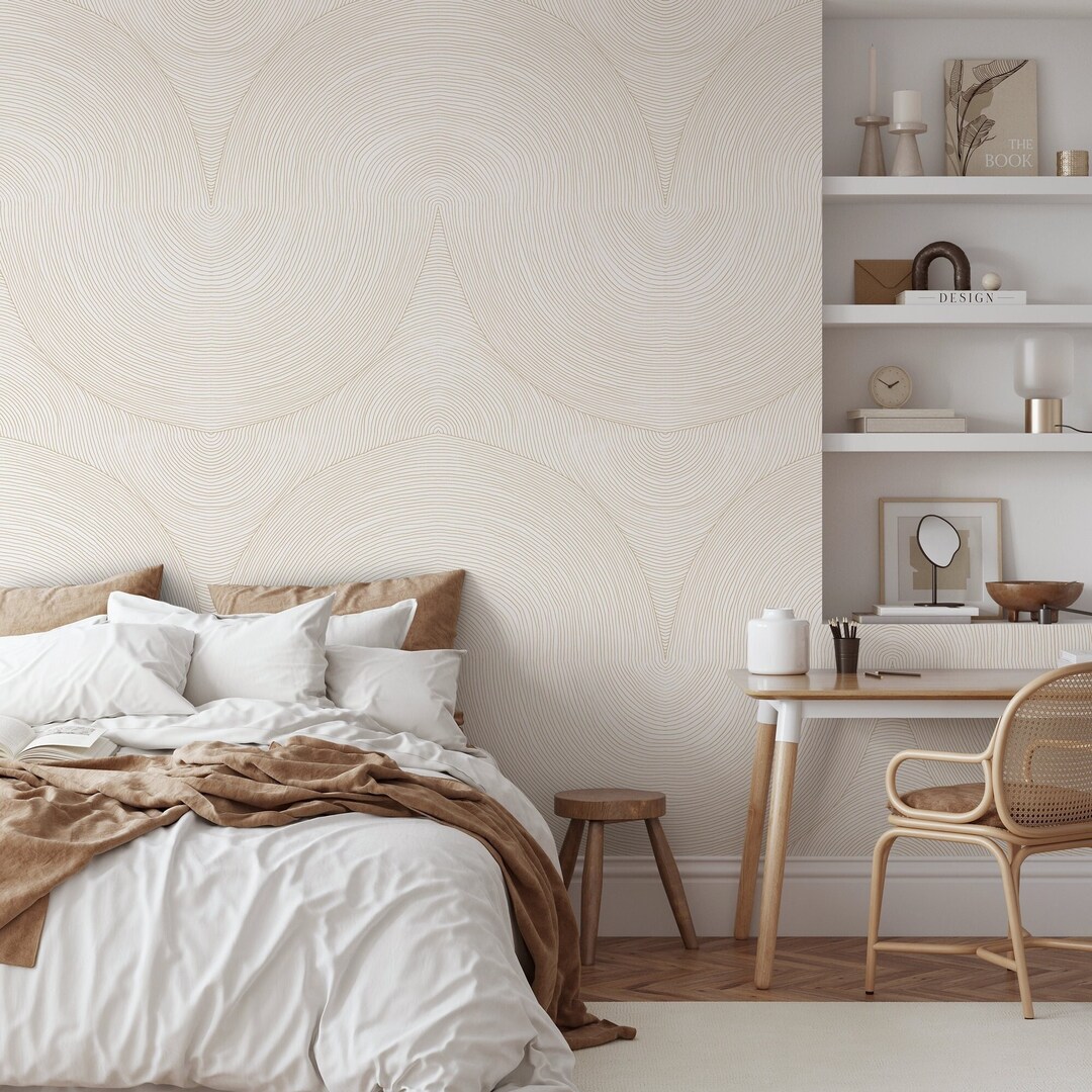 Boho abstract line wallpaper peel and stick wallpaper removable