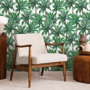 Contemporary Palm Green Wallpaper - A019