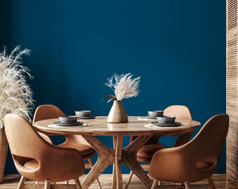 Deep Ocean Blue Wallpaper / Solid Color in Rich Navy and Midnight Blue - E165