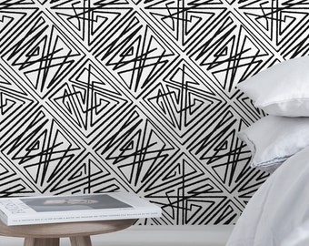 Wallpaper Peel and Stick Wallpaper Removable Wallpaper Home Decor Wall Art Wall Decor Room Decor / Modern Black and White Wallpaper - C547