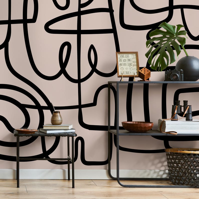 Abstract Modern Wallpaper Peel and Stick and Traditional Wallpaper - B762 image 5
