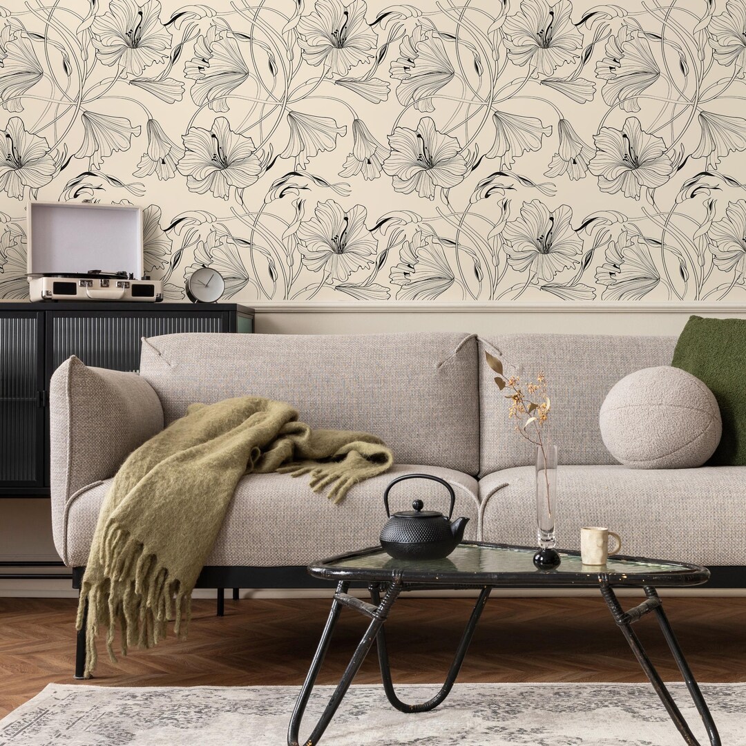 Lily Wallpaper: Vintage Peel and Stick Wallpaper for Home Decor Floral ...