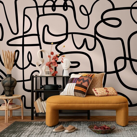 Abstract Modern Wallpaper Peel and Stick and Traditional Wallpaper - B762
